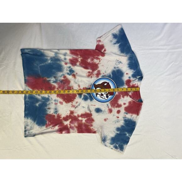 Buc-ees 4th of July Let's get it poppin! Red White & Blue Tie Dye Shirt Sz M - Picture 6 of 7